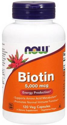 Now Foods Biotin 5,000 mcg, 120 Veg Capsules