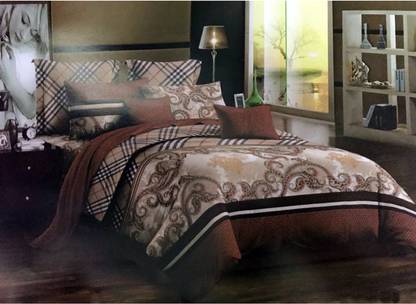 ShopyBucket 1 TC Velvet Double Self Design Flat Bedsheet