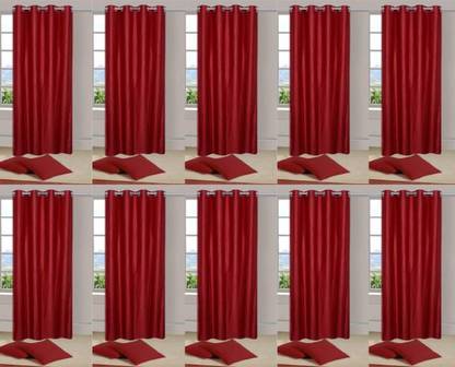 New panipat textile zone' 152.4 cm (5 ft) Polyester Semi Transparent Window Curtain (Pack Of 10)