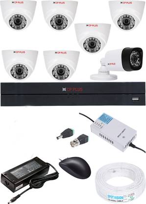 CP PLUS 8 Channal HD DVR 720p 1Pcs,Dome Camera 1MP 6Pcs,Bullet Camera 1MP 1Pcs Security Camera
