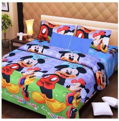 Home Garage Polycotton Double Flat 141 TC Cartoon Bedsheet