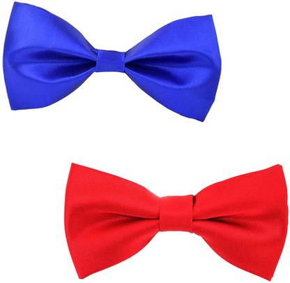 Qtsy Royal Blue And Red Bow Solid Men Tie