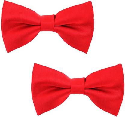 Qtsy Bow Combo Red Solid Men Tie