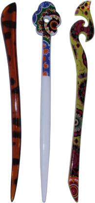 HUKKUM Combo of Multi Color Juda Sticks Bun Stick