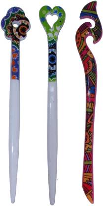Ghatak Combo of Multi Color Juda Sticks Bun Stick