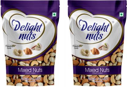 Delight nuts Mixed Nuts Roasted & Salted- 200gm (Pack of 2) Assorted Nuts