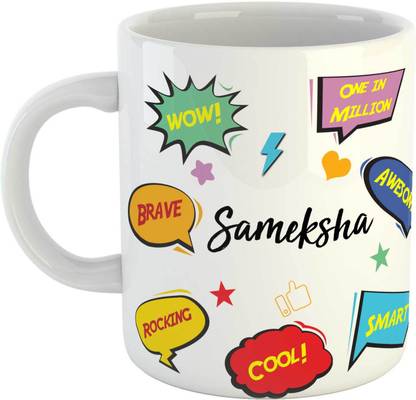 ARTBUG Sameksha Name Ceramic Coffee Mug