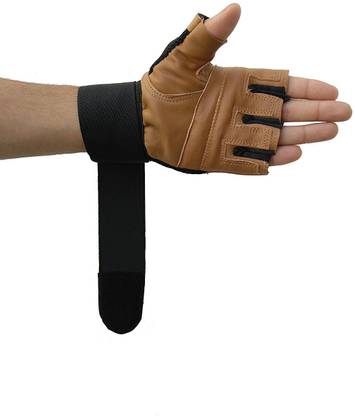 DreamPalace India Leather Gym Gloves With Wrist Support Gym & Fitness Gloves