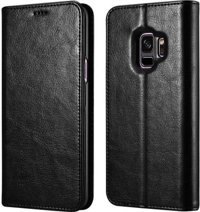 MOCA Flip Cover for SamSung Galaxy S9 Plus / S9 + Vegan Leather MAGNETIC CLOSURE Flip cover case with KickStand