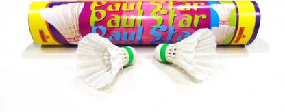 Paul Star High Quality 10 pc White Feather Shuttlecocks Birdies - Ideal for Badminton Training Feather Shuttle  - White