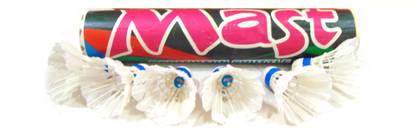 GM Mast Pack Of 10 Birdie Badminton Shuttlecock - Medium Quality - Consistent Flight Feather Shuttle  - White