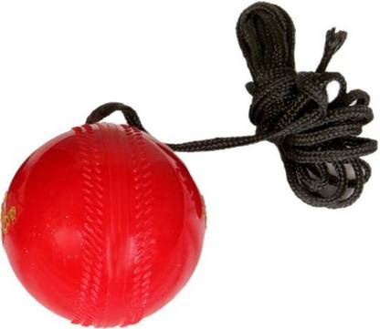 TIMA Cricket Practice Ball with thread for hanging Cricket Training Ball (Pack of 1, Red) Cricket Training Ball