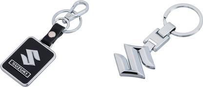 SHUBHEKSHA Combo of Maruti Suzuki Car Logo Leather & Metallic Keyrings Key Chain