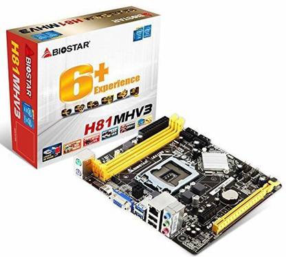Biostar H81MHV3 DDR3 LGA 1150Socket Micro-ATX Intel H81 Express Chipset DDR3 Motherboard for Desktop