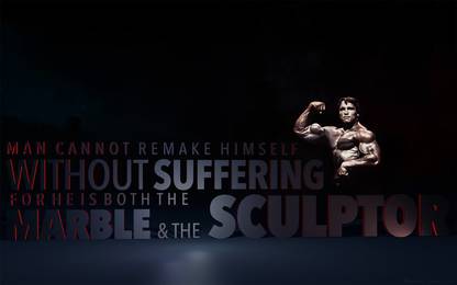 "MAN CANNOT REMAKE HIMSELF WITHOUT SUFFERING FOR HE IS BOTH THE MARBLE & THE SCULPTOR"- Motivational Posters For Office And Home Decor - Inspiration Quote Poster (12X18) 3D Poster
