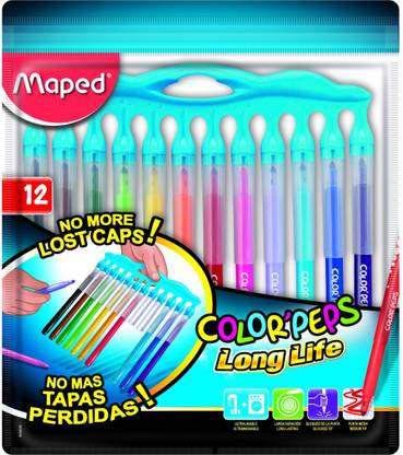 Maped Color'Peps Long Life Innovation - Felt Tip Pens 12 Colors Felt Tip Nib Sketch Pen