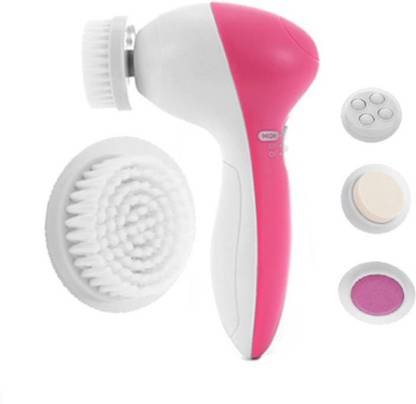 MOBONE 5 in 1 Multi-Function Portable Facial Skin Care Electric Massager/Scrubber with Facial Latex Brush Cosmetic Sponge Z014