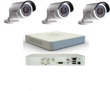 HIKVISION 8 CCTV Cameras & 4 Ch.Full HD DVR Kit (with 1 tb hard disk) 4 mp Security Camera