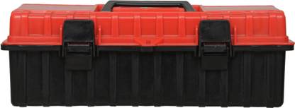Lepose Compact Plastic Tool Box with Organizer (Orange and Black) Tool Box with Tray