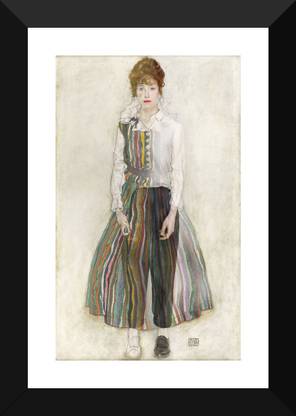 Edith As Muse - "Egon Schiele Paintings Collection" - Premium Quality Framed Poster For Home And Office Décor Paper Print