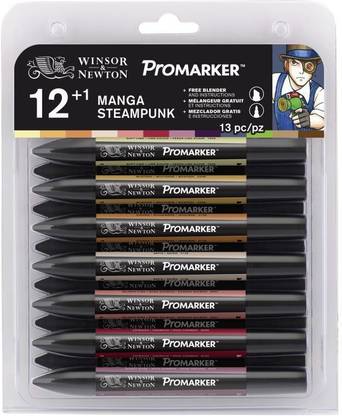 Winsor & Newton ProMarker Manga Series Twin Tip; Broad+Chisel Nib Sketch Pens