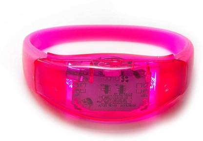 Xydrozen ® Spanish pink - Fashion LED Light Up Bracelet Sound Controlled Voice Activated Glow Flash Bangle LED Front Light