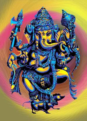 Mangalamurti Mahaganpati - "Ganesha Paintings" - Premium Quality Poster For Home And Office Décor Paper Print