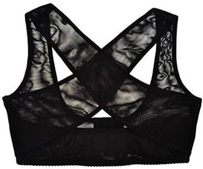Shrih Stretchable Breast Push Up Brace Bra & Back Support, Posture Corrector, Corset Belt (XL, Black) Posture Corrector