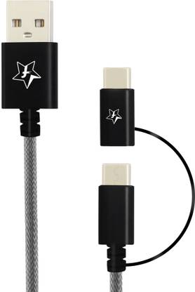 Flipkart SmartBuy 2 in 1 Micro USB & Type C Sync Charge Cable (1 m)