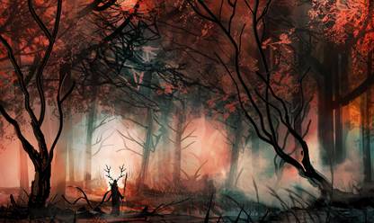 Scary Night Forest Animated Scene Poster Wall Decor Poster For Living Room No Framed /Large Landscape Painting On Canvas Wall Art Picture For Home Decoration Wall Decor/ Wall Painting || Photo / Paintings || Gift Paintings Big Size || Large Paintings || Painting For Bedroom || Paintings Big Size || Paintings For Living Room Large Size || Painting || Poster Size (2ft * 4ft ) 3D Poster