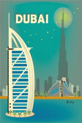 dubai 12 inch x 18 inch creative posters Paper Print