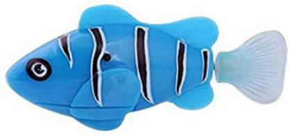 Shrih Robo Fish Electric Toy Water Activated Swimming Battery Fish Robotic Toy Blue Robot Aquarium Animal