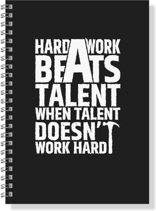 AccuPrints Motivational Quote - ''Hard work beats talent when talent doesn't work hard'' A5 Diary Ruled 140 Pages