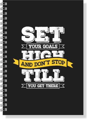 AccuPrints Motivational Quote - ''Set your goals high and don't stop till you get there'' A5 Diary Ruled 140 Pages