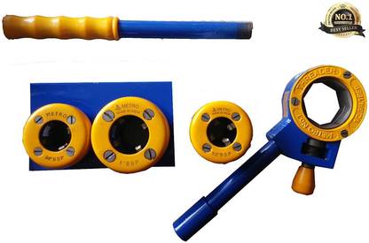 Tools Centre Hand Pipe Threader Ratchet Pipe Die Tool Set (1/2",3/4",1" Pipe Die Set) Die Handle