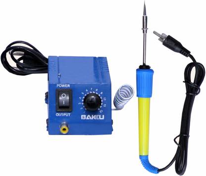 BALRAMA 200°-400°C / 5w-35w Micro Soldering Iron Station with Adjustable Temperature Controlled Power Unit with Slide on Pencil Tip Type Replaceable Bits + Inbuilt Soldering Stand SMD Station with High-Low Adjustment for Telecommunications, Mobile, SMT, SMD Boards, Computer Laptop Motherboard, Peripherals, IO Cards, Network Cards, Micro Electronics, Mobile, Jeweler, Dentist, Craftsman, Artist, Student, Hobbyist, Wax Designing, Electronic Gadget Repairing Tool 35 W Simple
