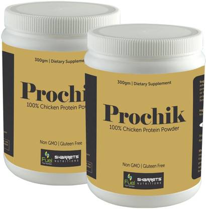 SHARRETS PROCHIK [100% Chicken Protein Powder] 300gm x2 unflavored Protein Bars