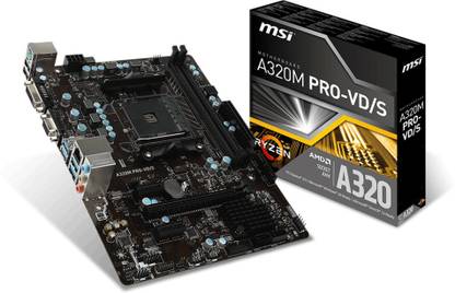 MSI A320M PRO-VD/S AM4Socket Micro-ATX AMD A85X Chipset DDR4 Motherboard for Desktop