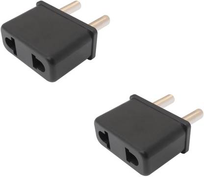 TecMac (Pack of 2) 2 Pin Flat To Normal Indian Socket Conversion Plug Pin
