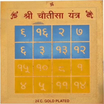 Kuber Shree Chautisa Yantra Brass Yantra