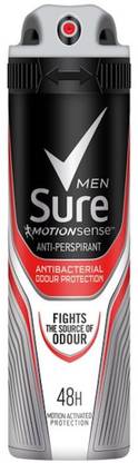 Sure Men Antibacterial Odour Protection Antiperspirant Deodorant 250ml -48 HOUR Protection fights source of odour Deodorant Spray  -  For Men