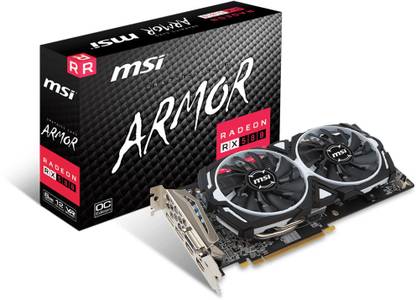 MSI RX 580 8GB DUAL FAN GDDR5 8 GB AMD/ATI Chipset 256 bit 1393 MHz Graphics Card