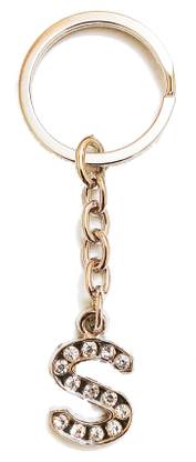 kd collections KD-309 Alphabet Letter S Metal Keychain / Keyring / Key Ring / Key Chain (Silver) Key Chain