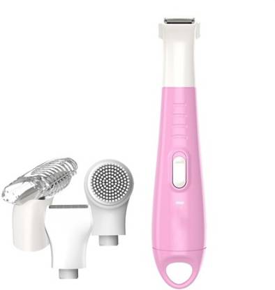 Maxel AK-818 Touch Electric Trimmer Shaver & Exfoliate For Women Gentle Hair Removal And Precise Shaping Grooming Kit 45 min  Runtime 4 Length Settings