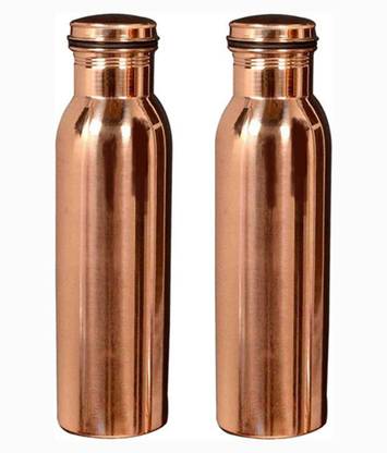 indmart Copper Fridge Bottle small Cap Set of 2 1000 ml Bottle