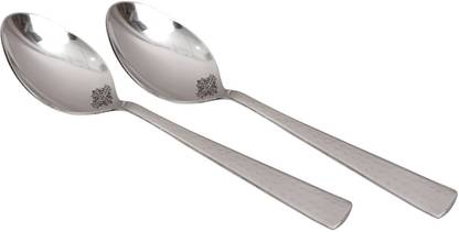इंडियानार्टविला Steel Hammer Baby Spoon - 6.2" inch, Set of 2 स्टेनलेस स्टील टेबल स्पून सेट