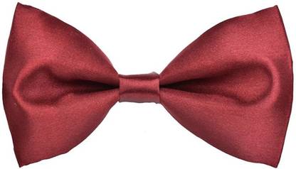 Qtsy Maroon Bow For partywear Solid Men Tie