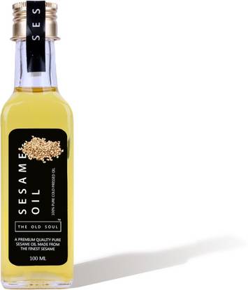 THE OLD SOUL | 100% Pure Cold Pressed White Sesame Oil | 100 ml | Glass Bottle Sesame Oil Glass Bottle