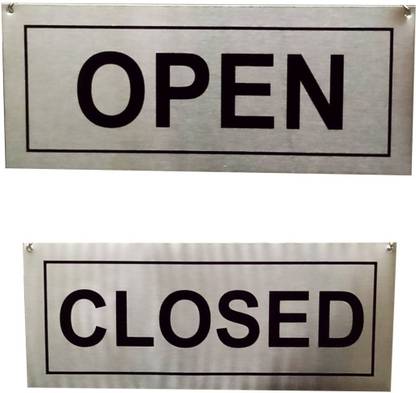 BOLT Stainless Steel Hanging OPEN CLOSED Signage Board Emergency Sign