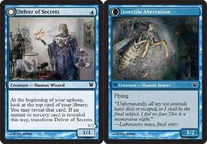 Generic Magic: the Gathering - Delver of Secrets // Insectile Aberration - Innistrad